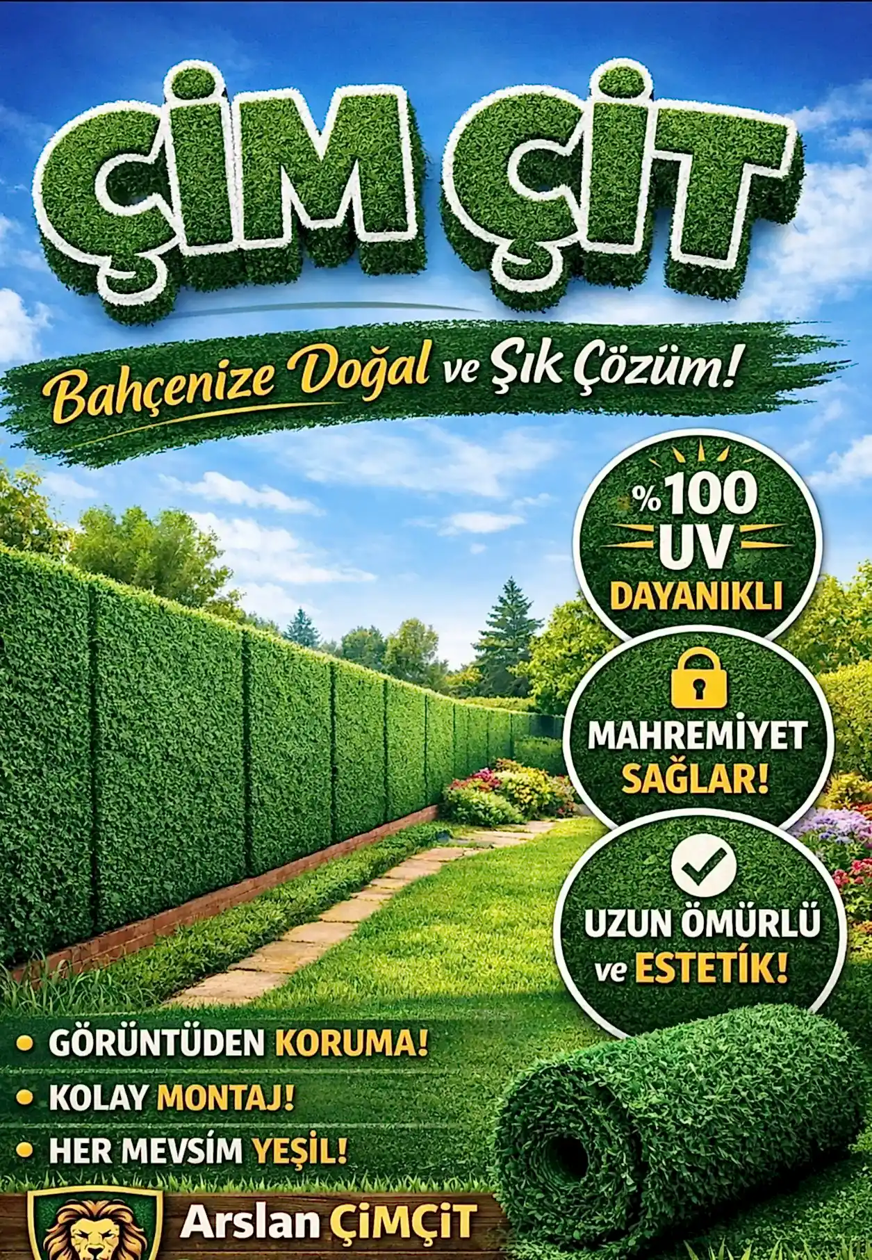 Çim Çit Bahçe Teli Çimli Çit Teli Tel Örgü