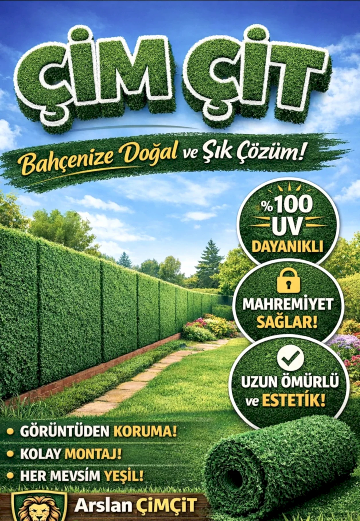 Çim Çit Bahçe Teli Çimli Çit Teli Tel Örgü